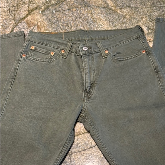 Levi's 511 29x32 Green Straight Jeans with Self-Colored Stitching - Picture 3 of 4